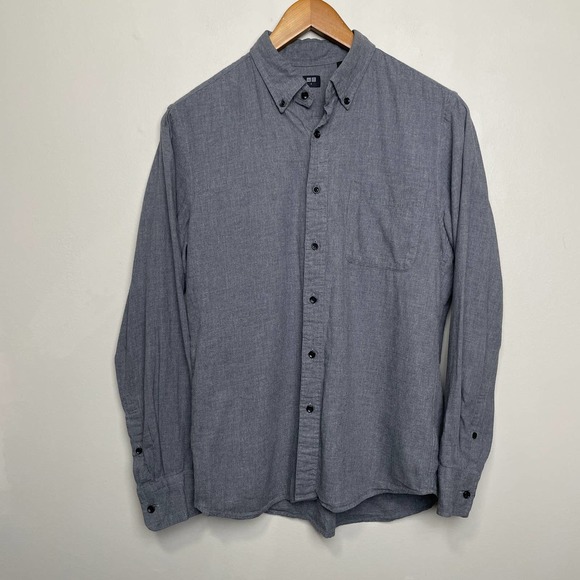 Uniqlo Other - Uniqlo Long Sleeve Button Down Collared Shirt 100% Cotton Gray S